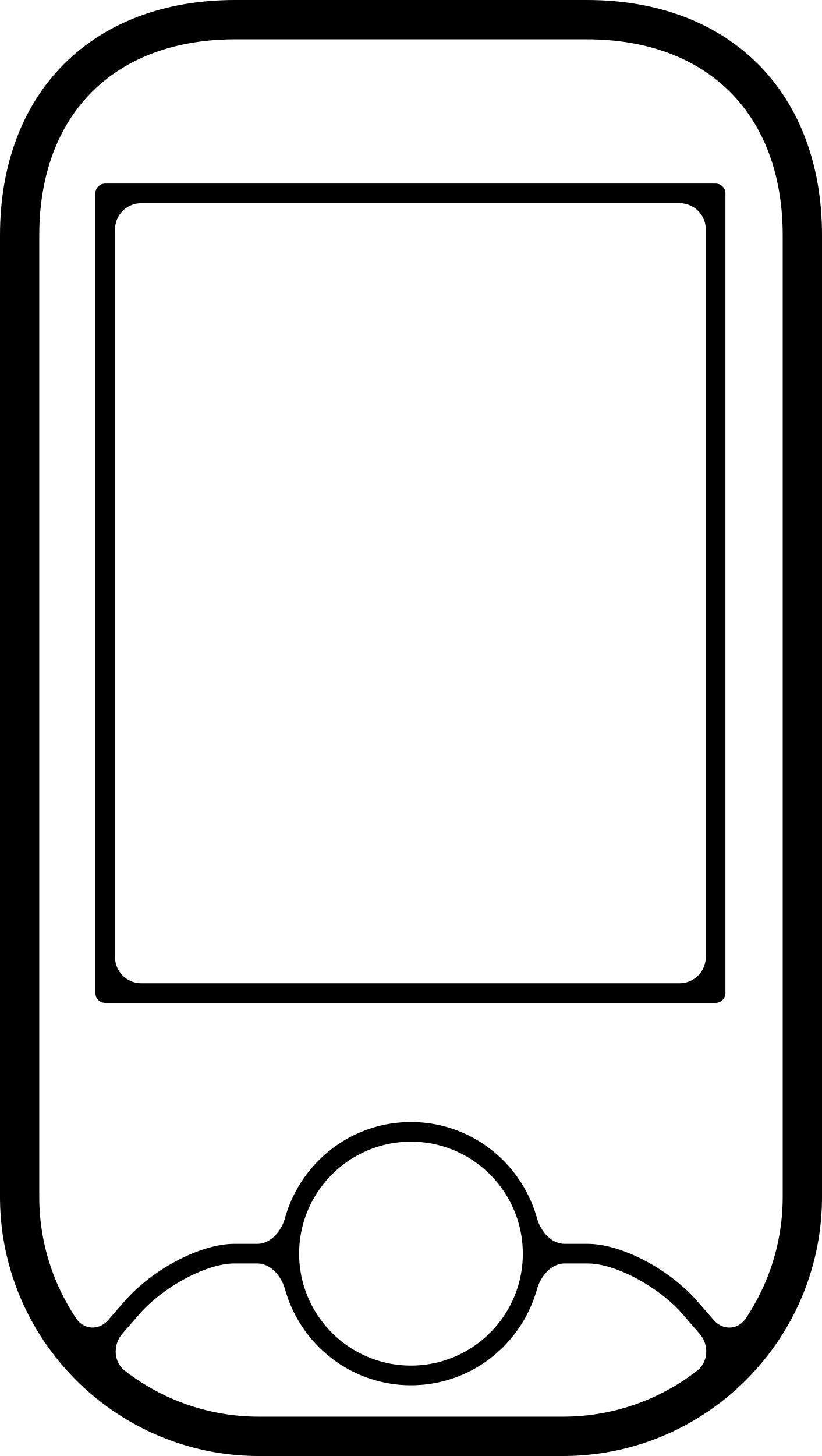 Mobile Phone Front With Screen And One Circular Button Outline Svg File Free Vectors